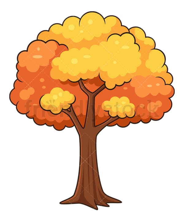 Autumn tree. PNG - JPG and vector EPS file formats (infinitely scalable). Image isolated on transparent background.