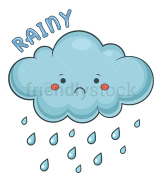Weather emoji rainy. PNG - JPG and vector EPS file formats (infinitely scalable). Image isolated on transparent background.