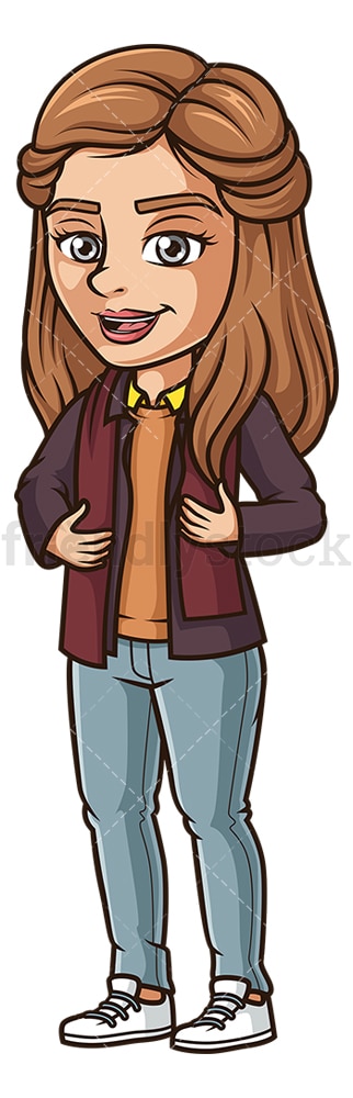 Woman wearing modern winter clothes. PNG - JPG and vector EPS (infinitely scalable).