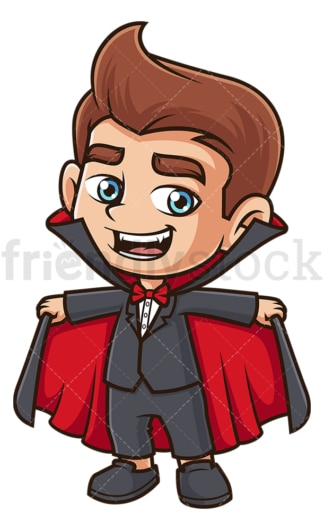 Kid vampire costume. PNG - JPG and vector EPS (infinitely scalable).