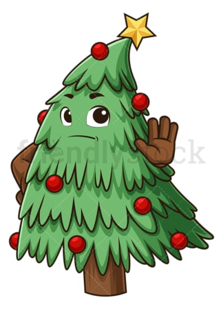 Christmas tree stop gesture. PNG - JPG and vector EPS (infinitely scalable).