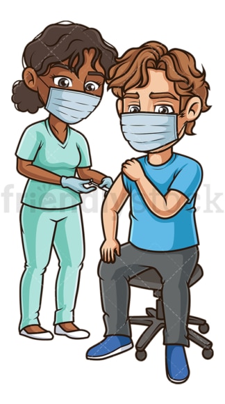 Man during coronavirus vaccination. PNG - JPG and vector EPS (infinitely scalable).