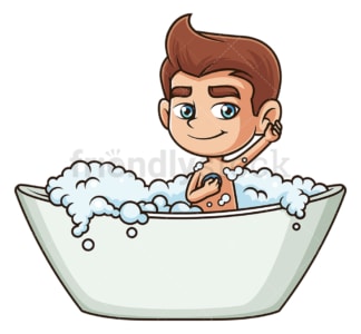 Boy taking a bath. PNG - JPG and vector EPS (infinitely scalable).