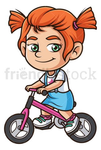Ginger girl riding bicycle. PNG - JPG and vector EPS (infinitely scalable).