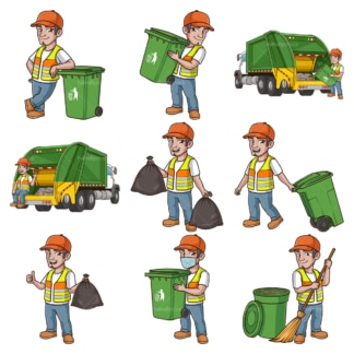 Male dustman. PNG - JPG and infinitely scalable vector EPS - on white or transparent background.
