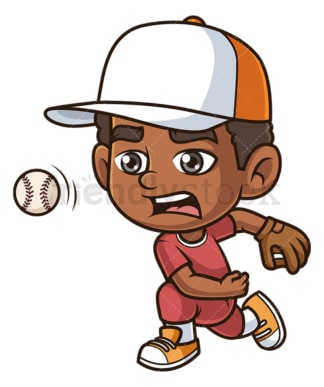 Black boy playing baseball. PNG - JPG and vector EPS (infinitely scalable).