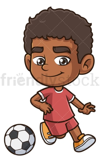 Black boy playing soccer. PNG - JPG and vector EPS (infinitely scalable).