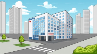 Hospital building background in 16:9 aspect ratio. PNG - JPG and vector EPS file formats (infinitely scalable).
