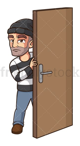 Burglar breaking into house. PNG - JPG and vector EPS (infinitely scalable).
