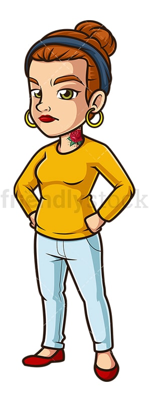 Angry female hipster. PNG - JPG and vector EPS (infinitely scalable).