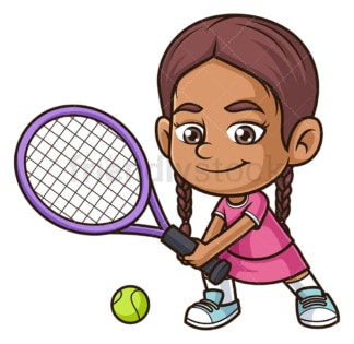 Hispanic girl playing tennis. PNG - JPG and vector EPS (infinitely scalable).