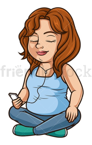 Chubby girl meditating. PNG - JPG and vector EPS (infinitely scalable).