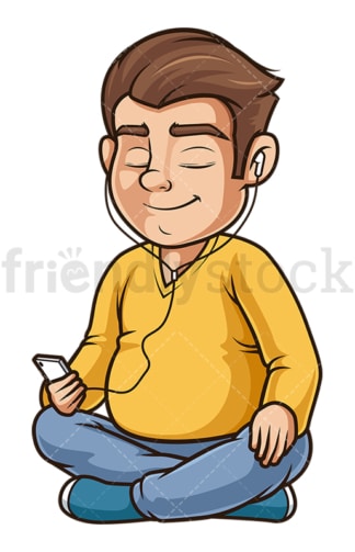 Chubby guy meditating. PNG - JPG and vector EPS (infinitely scalable).