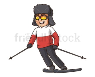 Guy skiing. PNG - JPG and vector EPS (infinitely scalable).