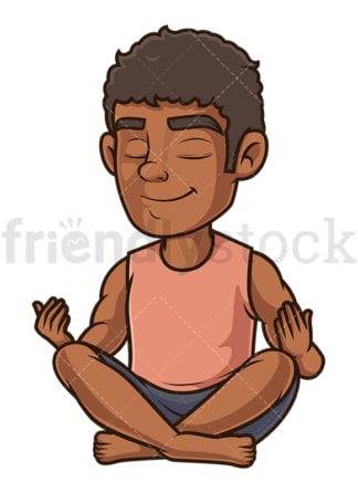 Black man meditating. PNG - JPG and vector EPS (infinitely scalable).