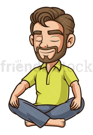 Chill guy meditating. PNG - JPG and vector EPS (infinitely scalable).