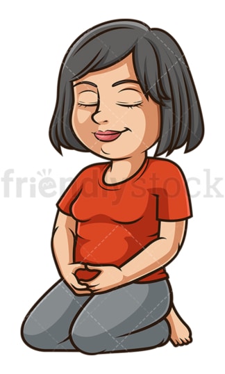 Middle-Aged woman meditating. PNG - JPG and vector EPS (infinitely scalable).
