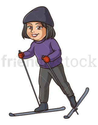 Middle aged woman skiing. PNG - JPG and vector EPS (infinitely scalable).