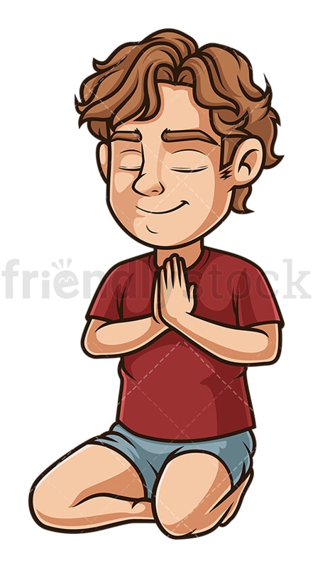 Young man meditating. PNG - JPG and vector EPS (infinitely scalable).