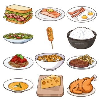 Food items. PNG - JPG and vector EPS file formats (infinitely scalable). Images isolated on transparent background.