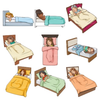 Women sleeping. PNG - JPG and infinitely scalable vector EPS - on white or transparent background.