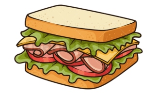 Tasty sandwich. PNG - JPG and vector EPS file formats (infinitely scalable). Image isolated on transparent background.