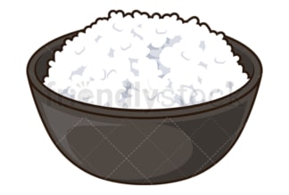Steamed rice. PNG - JPG and vector EPS file formats (infinitely scalable). Image isolated on transparent background.
