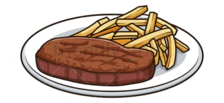 Steak and french fries. PNG - JPG and vector EPS file formats (infinitely scalable). Image isolated on transparent background.