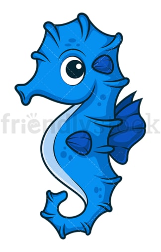 Blue seahorse. PNG - JPG and vector EPS (infinitely scalable).