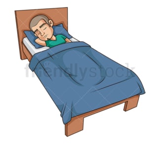 Latino man sleeping in bed. PNG - JPG and vector EPS (infinitely scalable).