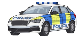 Police car. PNG - JPG and vector EPS file formats (infinitely scalable). Image isolated on transparent background.