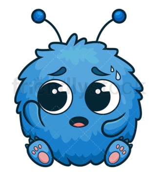Cute monster anxiety. PNG - JPG and vector EPS (infinitely scalable).