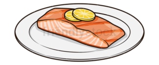 Salmon on plate. PNG - JPG and vector EPS file formats (infinitely scalable). Image isolated on transparent background.