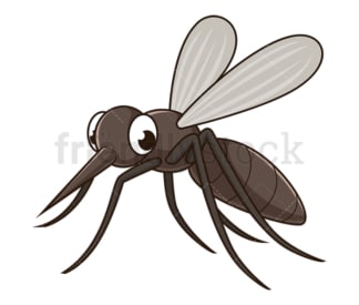 Cute mosquito. PNG - JPG and vector EPS file formats (infinitely scalable). Image isolated on transparent background.