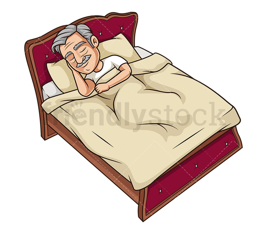 Black Man Sleeping In Bed Cartoon Clipart Vector - FriendlyStock