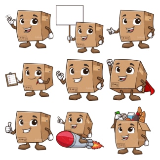 Delivery box character. PNG - JPG and infinitely scalable vector EPS - on white or transparent background.