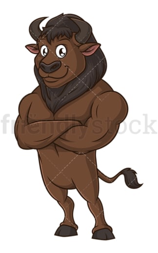 Confident bison. PNG - JPG and vector EPS (infinitely scalable).