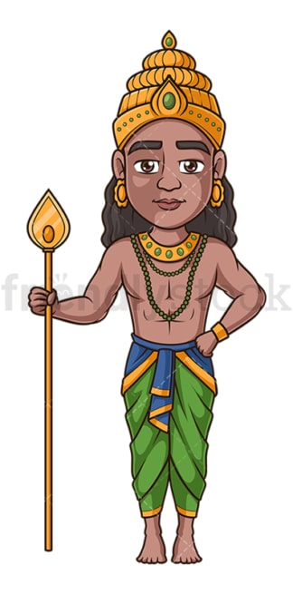 Hindu god murugan. PNG - JPG and vector EPS file formats (infinitely scalable). Image isolated on transparent background.