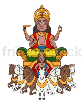 Hindu deity surya. PNG - JPG and vector EPS file formats (infinitely scalable). Image isolated on transparent background.