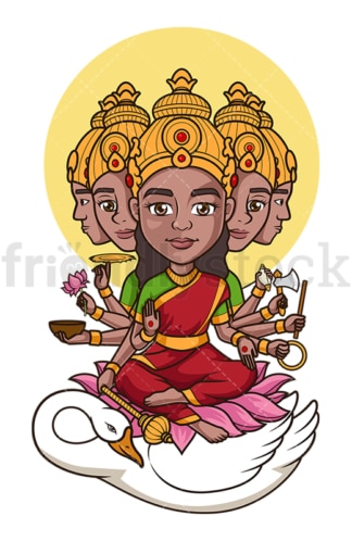 Hindu deity gayatri. PNG - JPG and vector EPS file formats (infinitely scalable). Image isolated on transparent background.