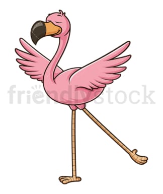 Dancing flamingo. PNG - JPG and vector EPS (infinitely scalable).