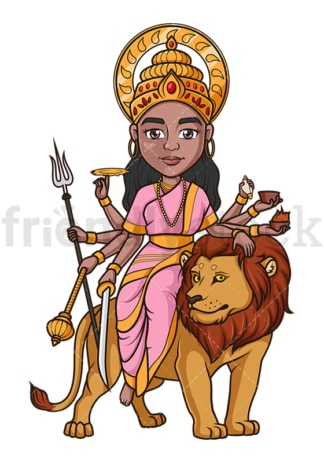 Hindu goddess durga. PNG - JPG and vector EPS file formats (infinitely scalable). Image isolated on transparent background.