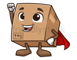 Delivery box superhero. PNG - JPG and vector EPS (infinitely scalable).