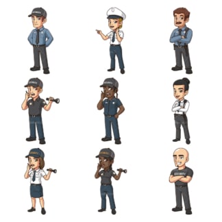 Security guards. PNG - JPG and infinitely scalable vector EPS - on white or transparent background.