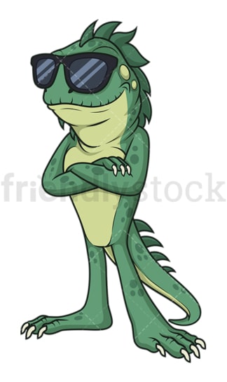 Iguana with sunglasses. PNG - JPG and vector EPS (infinitely scalable).