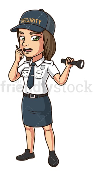 Female secuity guard. PNG - JPG and vector EPS (infinitely scalable).