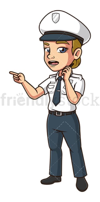 Caucasian woman security guard. PNG - JPG and vector EPS (infinitely scalable).