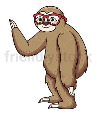 Sloth with glasses. PNG - JPG and vector EPS (infinitely scalable).