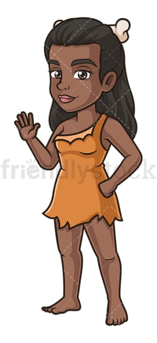 Black cavewoman. PNG - JPG and vector EPS (infinitely scalable).
