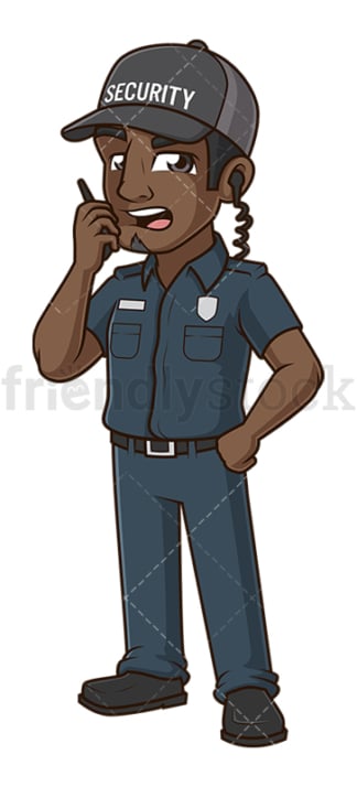 Black man security guard. PNG - JPG and vector EPS (infinitely scalable).